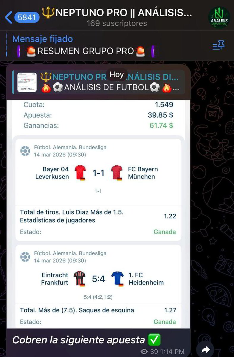Bundesliga Bayern Eintracht: combinada Neptuno ganada