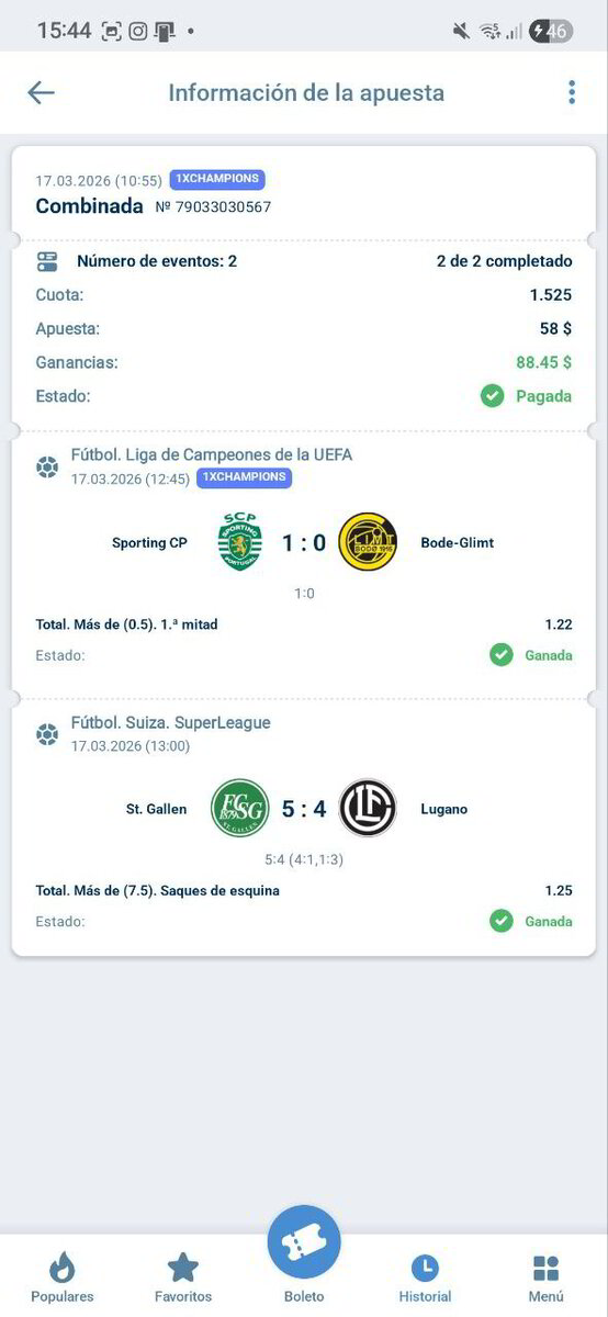 Champions League combinada: 58 dólares se volvieron 88