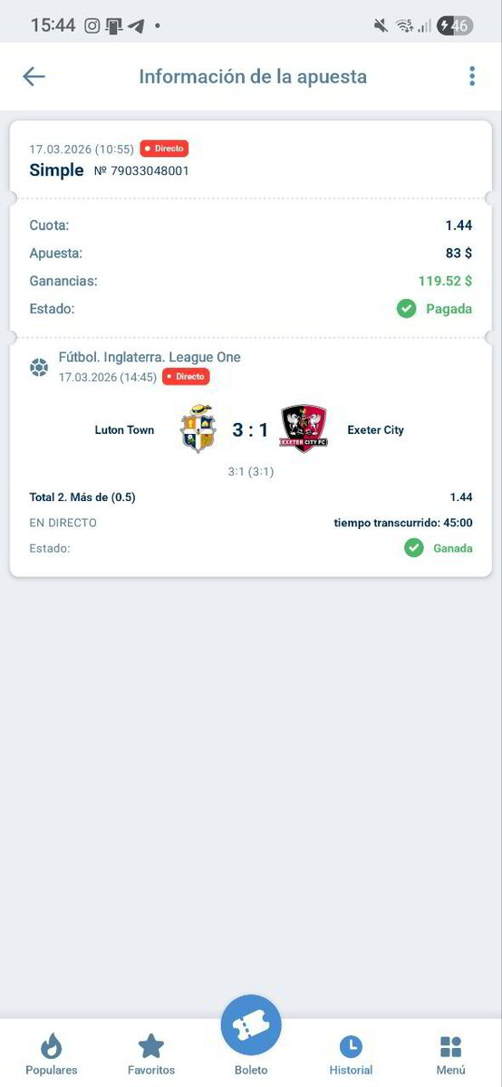 Apuesta en vivo