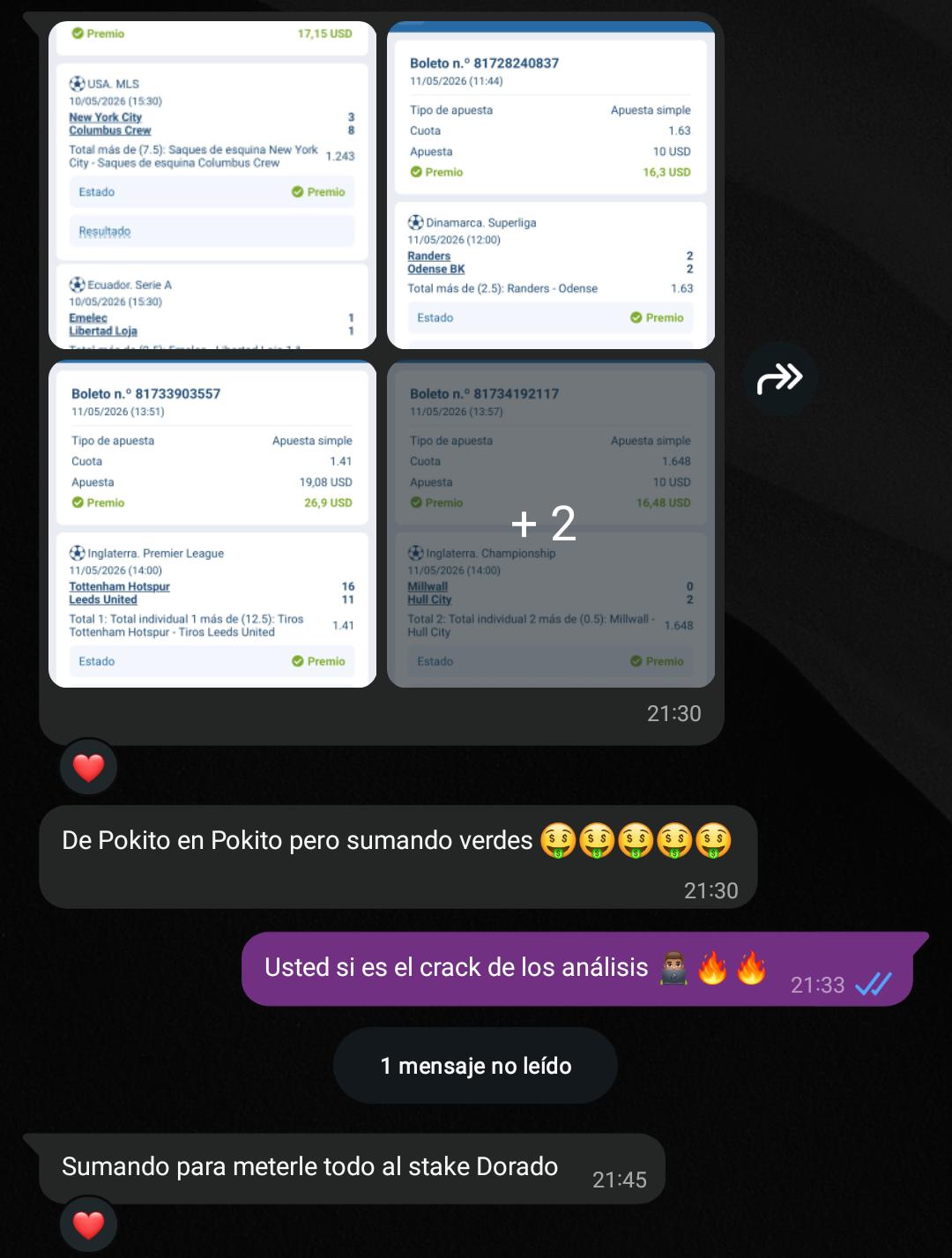 5 boletas verdes